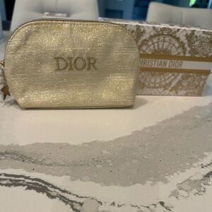 NWB Dior Shimmering Gold Makeup Pouch/ GWP